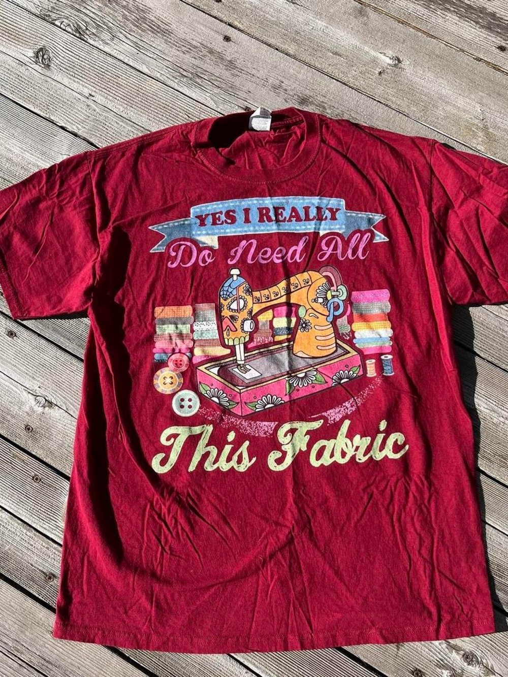 Fruit of the Loom “yes i really do need all this fabric” t-shirt